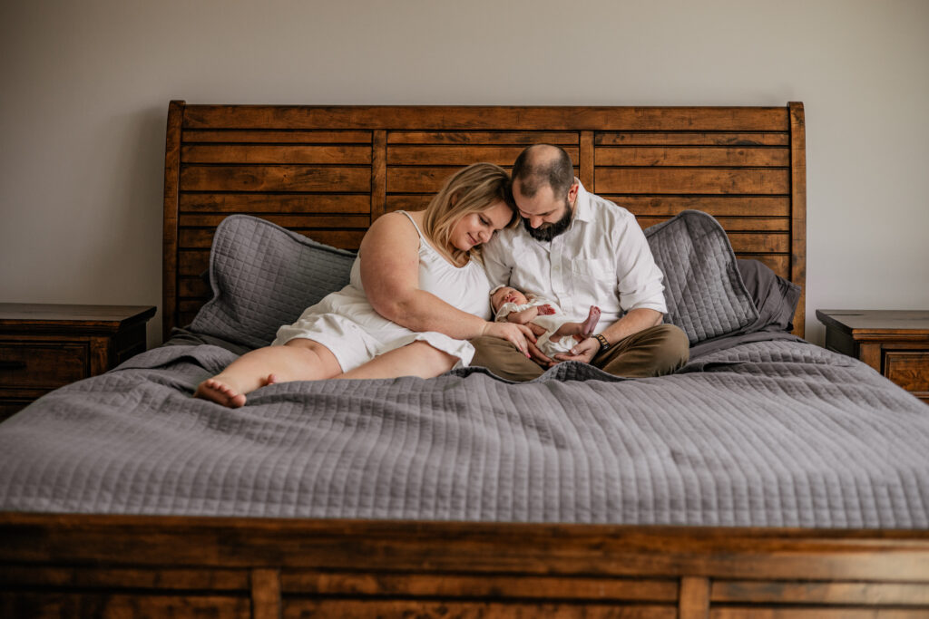 Newborn baby sleeping peacefully during lifestyle photography session